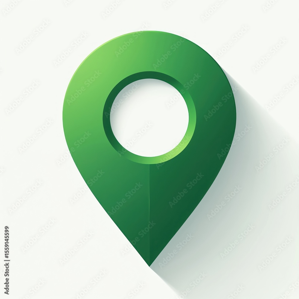 Aufkleber green map location pin icon. round marker design isolated on white. symbol for navigation, travel, b