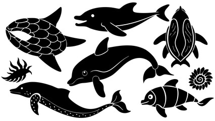 Vector Silhouette Animal Sets.
