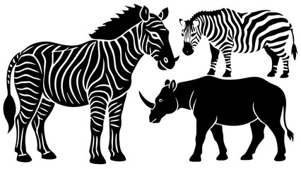 Vector Silhouette Animal Sets.