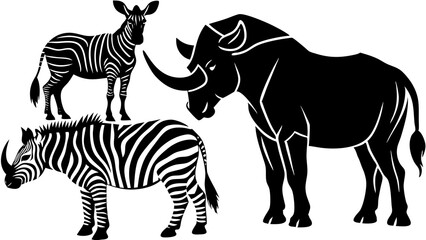 Vector Silhouette Animal Sets.