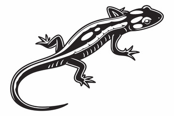Naklejka premium salamander sihouette black vector