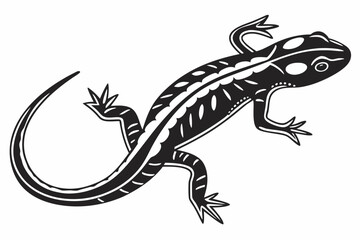 Naklejka premium salamander sihouette black vector