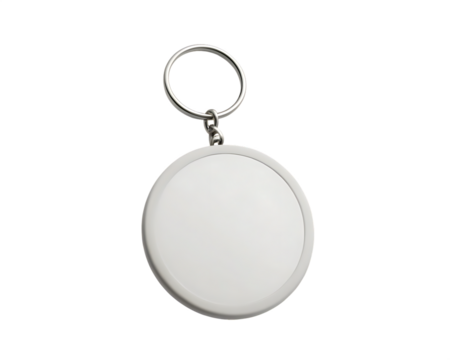  round white keychain isolated on white background PNG ,AI GENERATED