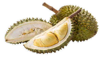 Fototapeta premium Durian rare specialty isolated on white background PNG. AI GENERATED