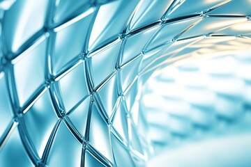 Abstract light blue triangle pattern structure, modern shapes and smooth surfaces