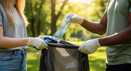 Making a Difference: Group of People Doing Outdoor Cleanup