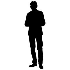 Silhouette of a Business Person Black Vector Outline for Graphic Design, Icons, Pictograms Minimalist Male Figure Illustration for Web, UI, Branding, Print, and Marketing Use