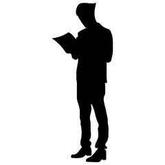 Silhouette of a Business Person Black Vector Outline for Graphic Design, Icons, Pictograms Minimalist Male Figure Illustration for Web, UI, Branding, Print, and Marketing Use