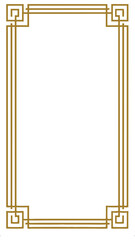 Elegant Golden Frame: A sophisticated, ornate golden frame, its clean lines and symmetrical design provide an elegant backdrop for any presentation or artwork.