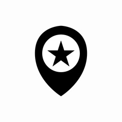 location pin favorite star icon vector sign