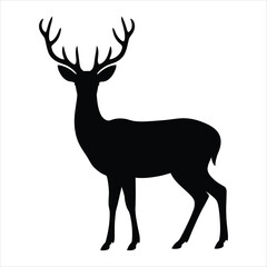 deer icon vector silhouette on white background.