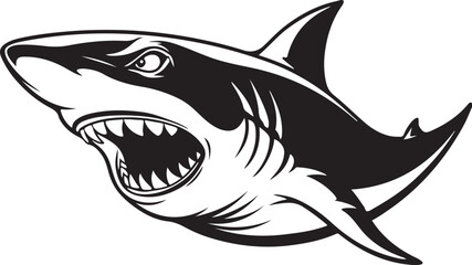 Fototapeta premium shark vector design, shark silhouette, shark transparent background