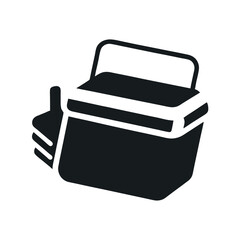 Silhouette beach cooler flat icon insulated box