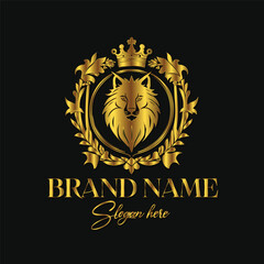 Luxury decorative vintage retro heraldic shield logotype editable vector