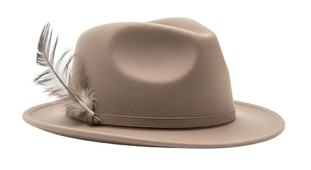 Isolated Fedora Hat with Feather