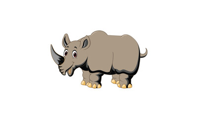 Vector cartoon rhinoceros animal design fully editable high quality