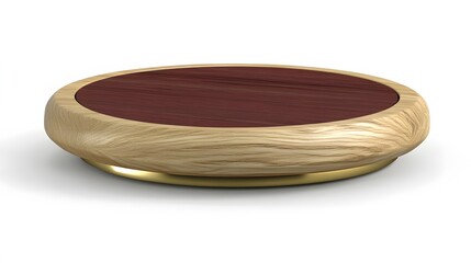 Modern Wooden Round Tabletop Display Stand Gold Base