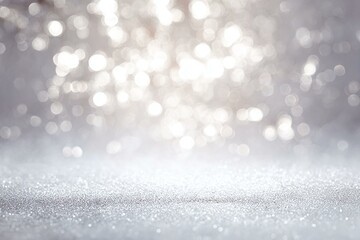 Silver Glitter Background with Bokeh