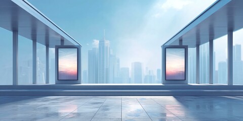 Modern City Rooftop Digital Signage