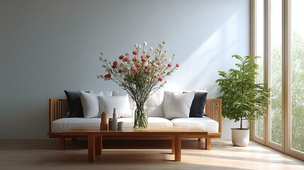 Modern Minimalist Living Room with Natural Light