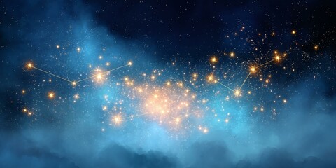 Starry Night Sky Constellation Artwork