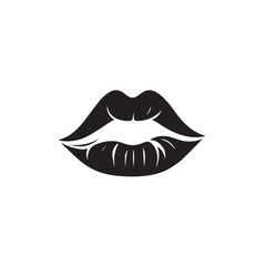 Lip silhouette icon vector