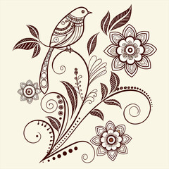 pattern flower paki vector wallpaper design
