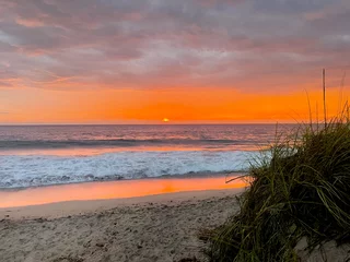 Tableau sur aluminium Paysages Golden Sunrise Over Gentle Ocean Waves  © EliteMamaPhotography