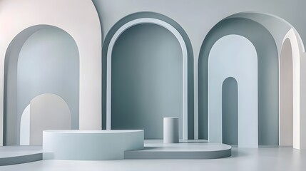 Abstract Pastel Archways Minimalist Product Display Background