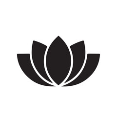 Minimalist water lily or lotus logo icon