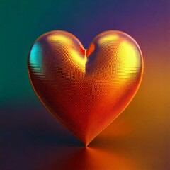 A golden heart shining on a brown background representing love and affection
