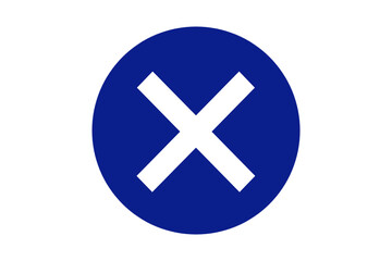 Blue and white Cancel Icon PNG