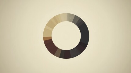 Earth Tone Color Wheel: Circular Gradient Palette on Cream Background