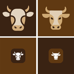 abstract cow head logo design illustration