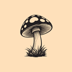 Minimalist mushroom design vector illustration