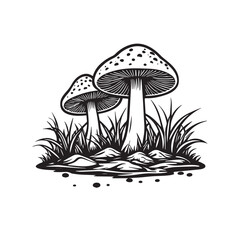 Minimalist mushroom design vector illustration