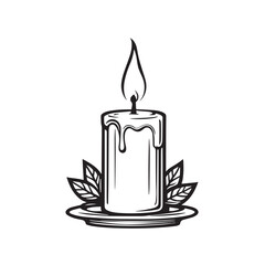 Burning candle with stand logotype design for branding or corporate identity