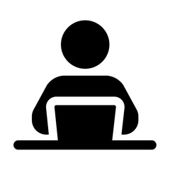 リモートワーク、テレワーク、在宅勤務のシルエットアイコン