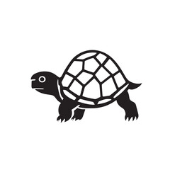 Sea turtle or tortoise silhouette isolated on white background