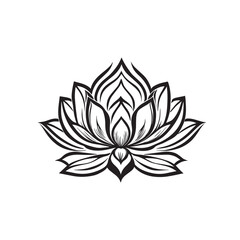 Minimalist water lily or lotus logo icon