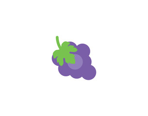 Grapes vector emoticon. Grapes emoji illustration. Color grapes icon