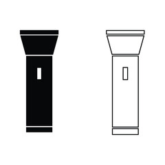 Torch light vector icon. Lamp light vector. Pocket Torch Element. Flashlight vector icon. Torch signs. Electric chargeable torch vector icon.