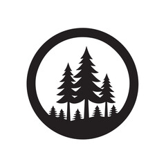 Fototapeta premium Minimalist Forest Icon