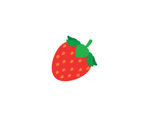Strawberry emoji icon. Vector strawberry emoticon