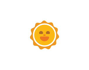 Sun vector emoticon. Sun emoji illustration. Color Sun icon