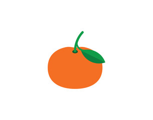 Tangerine vector emoji icon. Tangerine emoticon