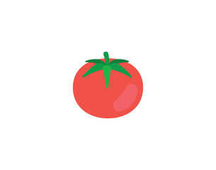 Tomato vector emoticon. Tomato emoji illustration. Color Tomato icon