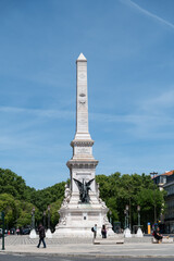 lisboa, monumento de los restauradores en el casco antiguo de la ciudad. Portugal