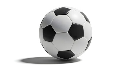 Fototapeta premium Classic Soccer Ball Isolated on White Background Ready for Sports Action and Game Play Excitement
