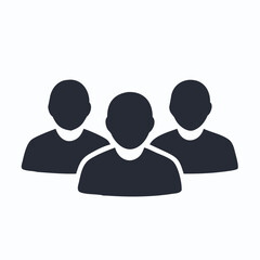 Group of three people icon silhouette team